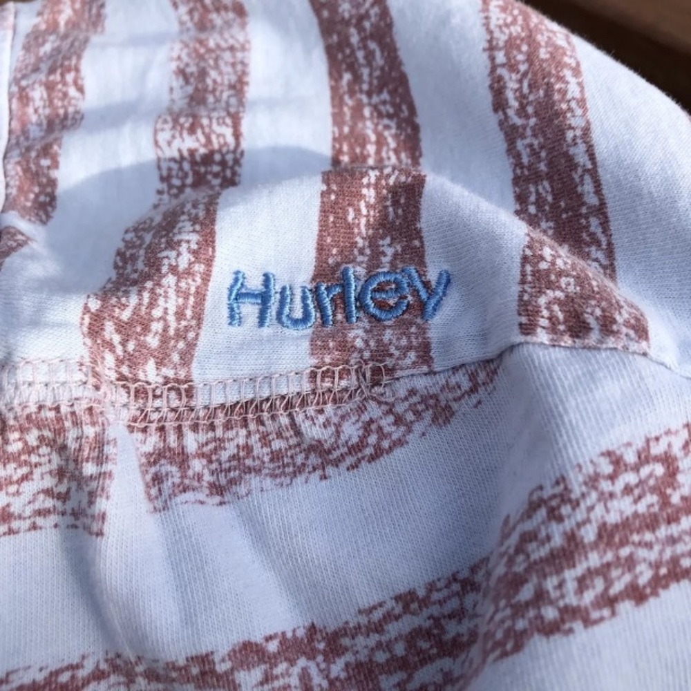 Hurley Mens Blue Red Striped T Shirt XXL 2XL Short Sleeve Surf Surfer Cotton - Picture 6 of 10